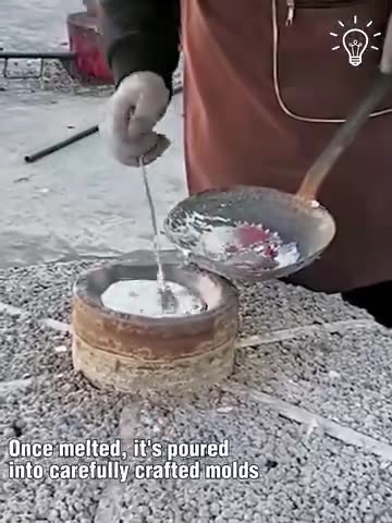 The creation of beautiful aluminum bowls!
