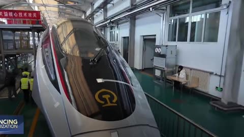 China unveils the world's fastest train, the CR450, which travels at 400 km/hr. (CGTN)