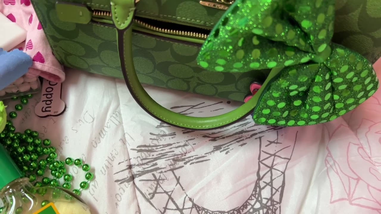 What's in my Coach Rowan Bag. Happy St. Patrick's Day!