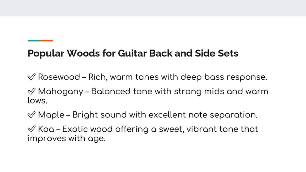 Acoustic Guitar Set: Choosing the Right Wood for Your Build