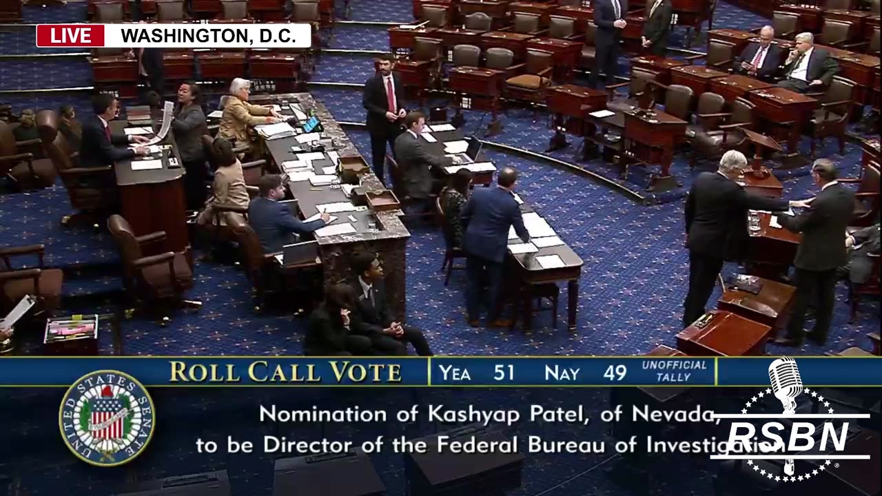 WATCH: The United States Senate Nominates Kash Patel to be Director of the FBI