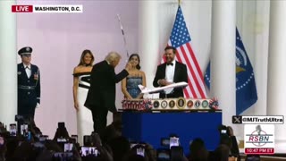 Trump Cuts a HUGE CAKE with a Sword and then Dances