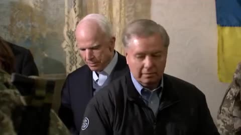 Lyndsey Graham and McCain in Ukraine 2016 with AZOV Nazis