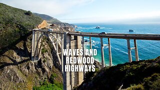 Waves and Redwood Highways #bigsur , #californiatravel , #redwoodforest