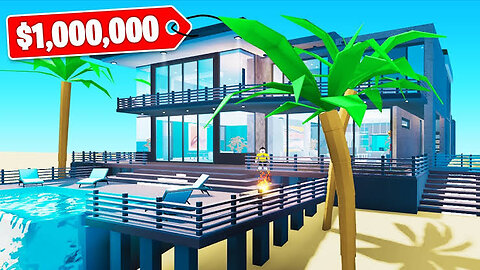 Part 03: Building a rooftop Gym 🏋️‍♂️| Beach House | Mega Mansion Tycoon | Roblox