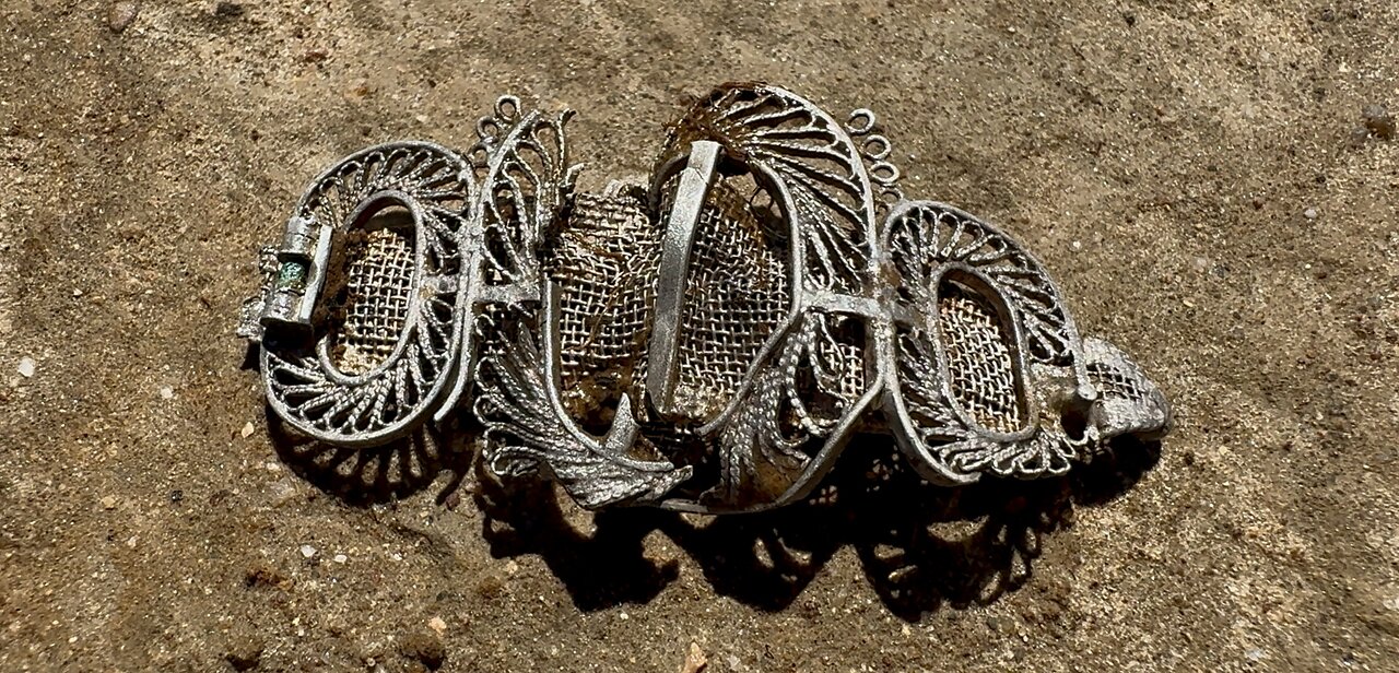 Silver Filagree Brooch MetalDetecting