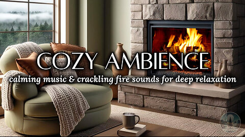 Cozy Crackling Fire Sounds with Calming Music for Sleep, Meditation, Stress Relief & Relaxation