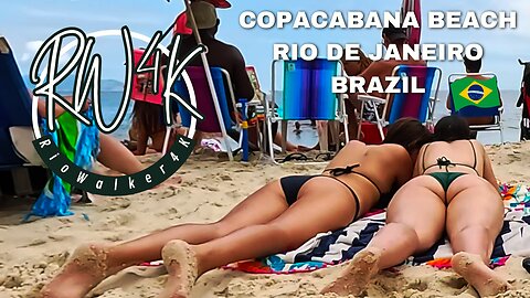 4K - WALKING ON THE BEACH - COPACABANA - RIO DE JANEIRO - BRAZIL