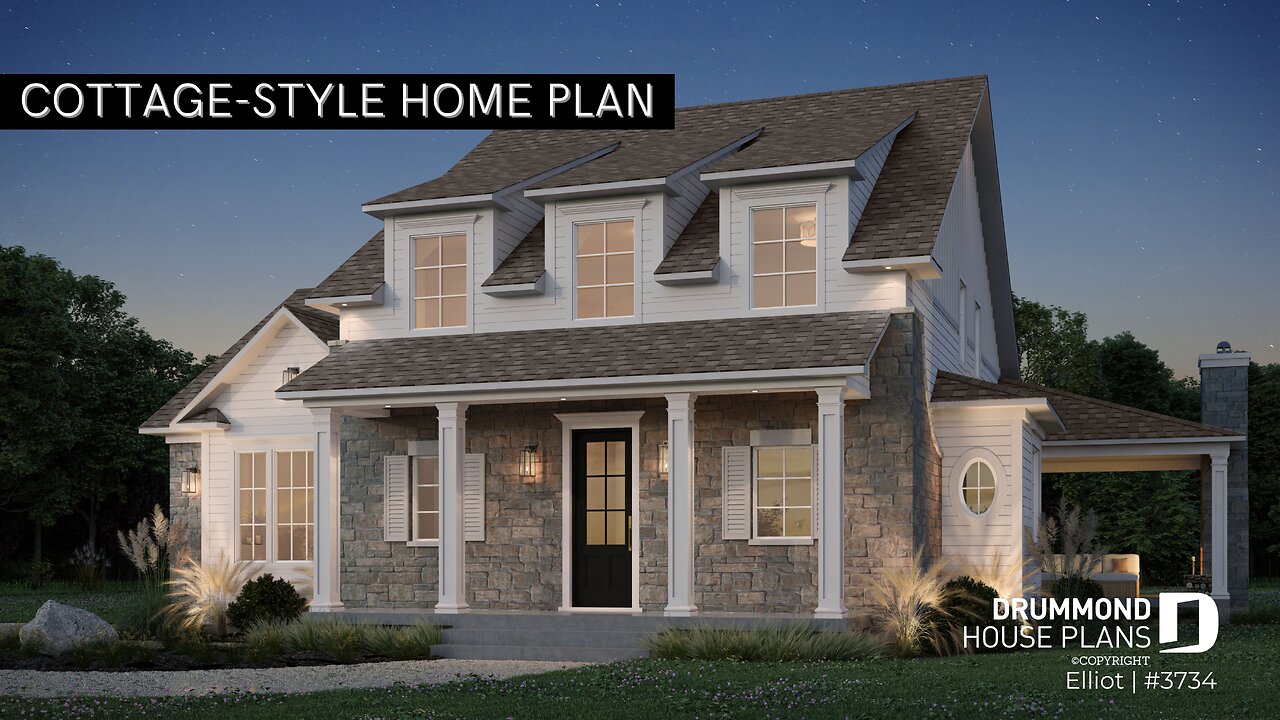 Two-story home by Drummond House Plans (Plan 3734)