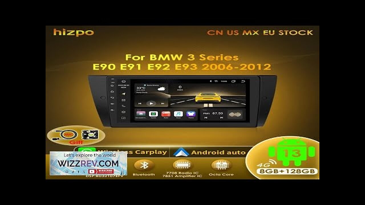 Hizpo Car Android 13 Multimedia Radio Player for BMW 3 Series E90 Review