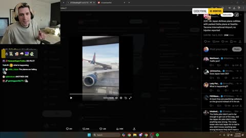 xQc Reacting to Japan Airline Plane Colliding with Parked Delta Plane | Kick Clips