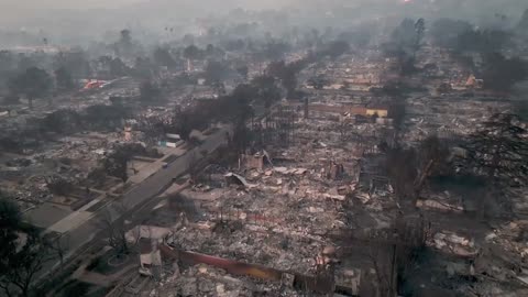 Drone Footage of Aftermath of Los Angeles Fires (Pacific Palisades)