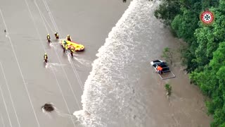 Drone footage shows flood rescues in Australia