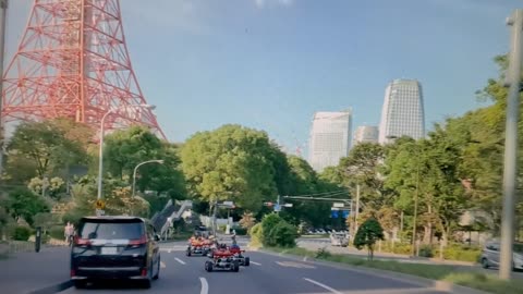 A view of one of the busy through way of TOKYO