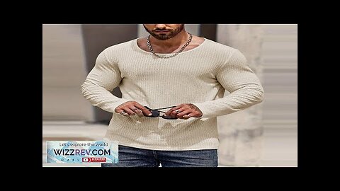 INCERUN Mens Textured Crew Neck Long Sleeve T-Shirt Comfortable Solid Color Top Review