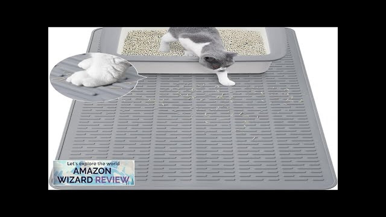 Coomazy 28x20 Large Water Resistant Cat Litter Box Mat Easy Clean Review