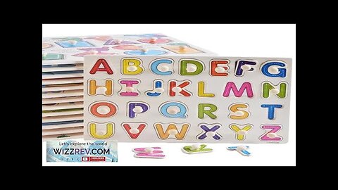 Baby Wooden Grab Board Number Letter Shape Recognition Puzzle Children Early Education Review