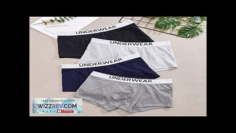 4pcs Men's Underwear Fashion Waistband Cotton Casual Mid-waist Boxer Briefs Shorts Review