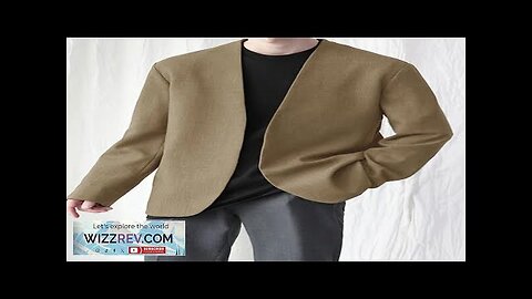 INCERUN Mens Casual Blazer Solid Collarless Casual Long Sleeve Business Blazer Review