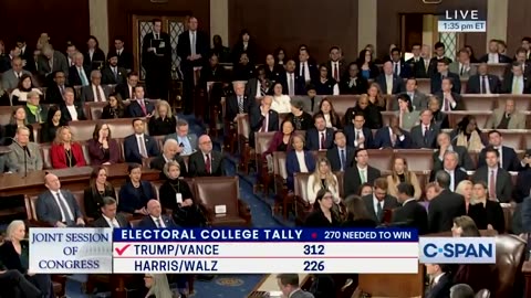 Kamala Harris announces President Donald Trump and VP JD Vance victory, Congress explodes in cheers