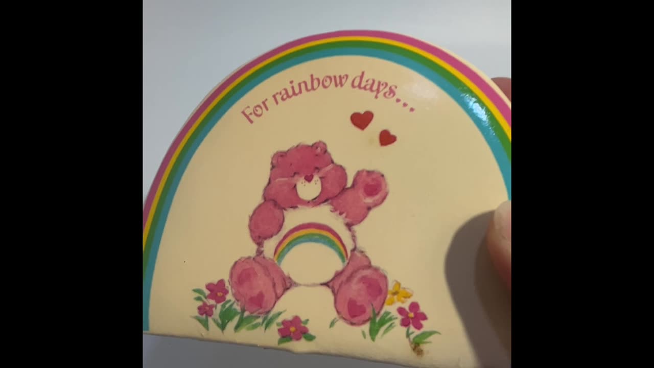 Vintage Care Bears Cheer Bear 'For Rainbow Days...' Ceramic Bank with Stopper 3.50" H