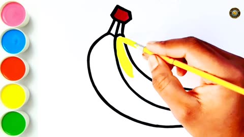 How to draw a banana __ Branch of Banana easy drawing tutorial __ kela ka drawing #fruitsdrawing.