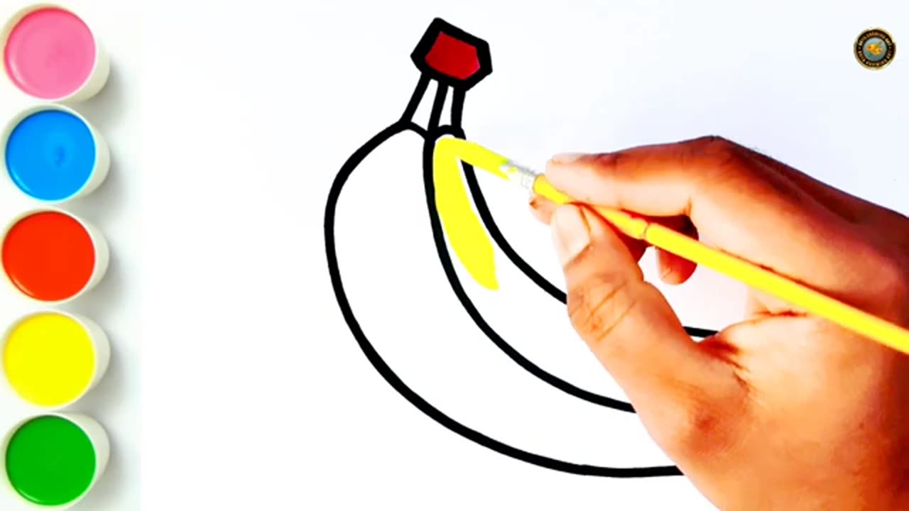 How to draw a banana __ Branch of Banana easy drawing tutorial __ kela ka drawing #fruitsdrawing.