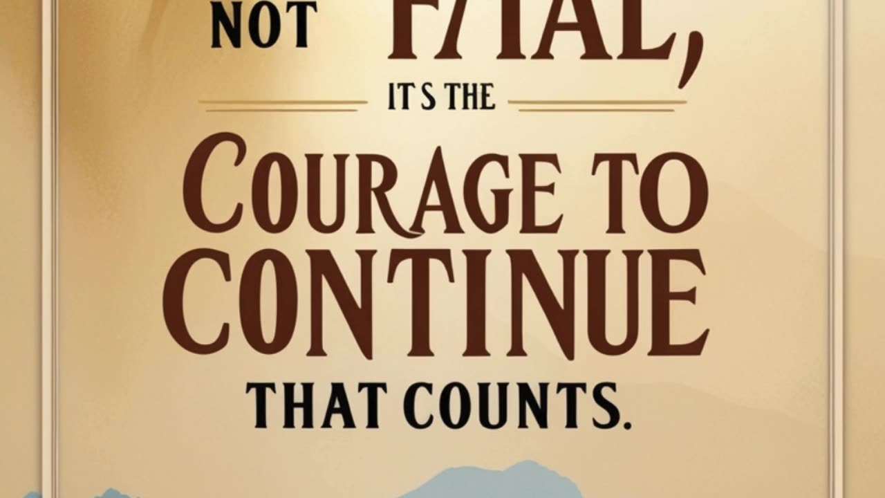 Success is not final, failure is not fatal: It is the courage to continue that counts