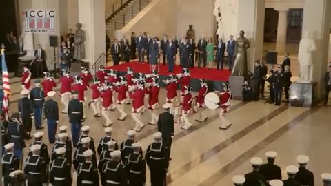 President Trump and the First Lady Attend a Pass In Review Ceremony