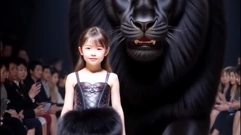 Black lion __Cute baby__ fashion show #lion #baby #agt #shorts #rksedit #magic