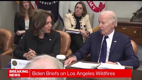 ‘NO PUN INTENDED’: SPEAKING AT WILDFIRE BRIEFING, BIDEN TELLS KAMALA HARRIS TO ‘FIRE AWAY’