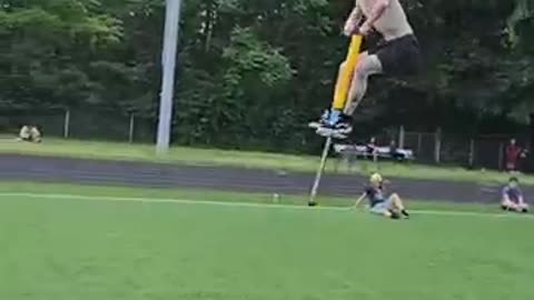 Longest Forward jump on a Pogo Stick Set by Duncan Muray a world record in itself...