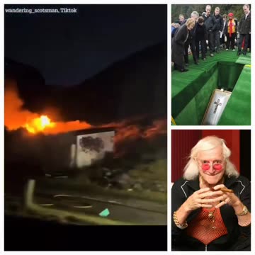 Shadow of Ezra Notorious pedophile Jimmy Savile’s former hideout has erupted in flames