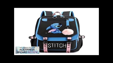 2024 Disney Stitch Mochila Feminina Backpack USB Charging School Bags Teenage Girls Review