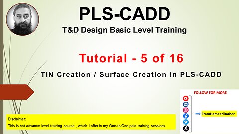 Tutorial-5 How-to-create-TIN-Surface-terrain-Topographical-Survey-Data-pls-cadd-OHL-DESIGN