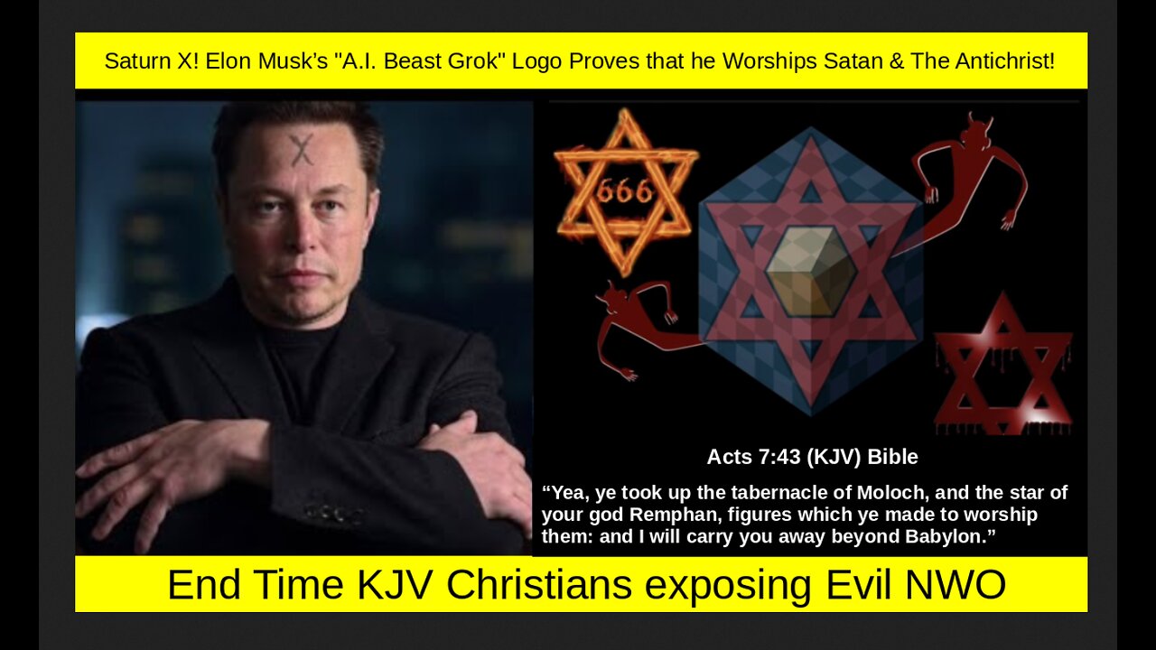 Saturn X! Elon Musk’s "A.I. Beast Grok" Logo Proves that he Worships Satan & The Antichrist!