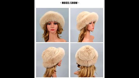 Luxury Handmade Fashion Real Fur Cap Natural Knitting Hat