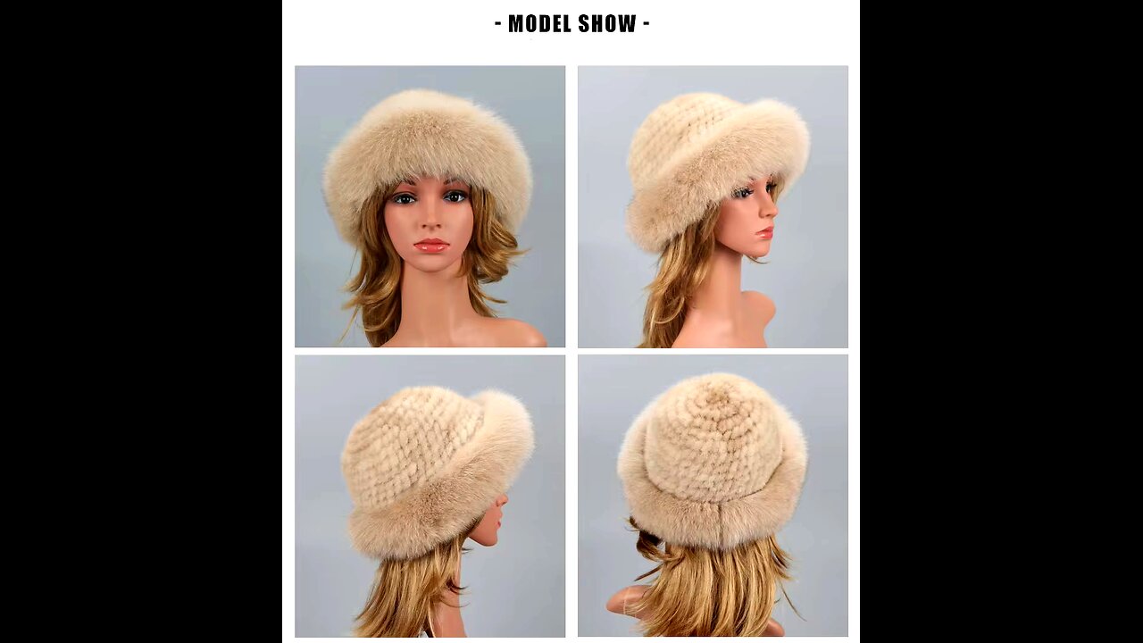 Luxury Handmade Fashion Real Fur Cap Natural Knitting Hat