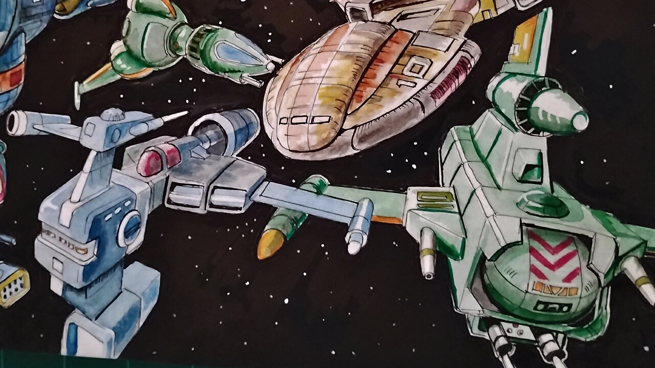 Spacecraft Brain storm session with Water color