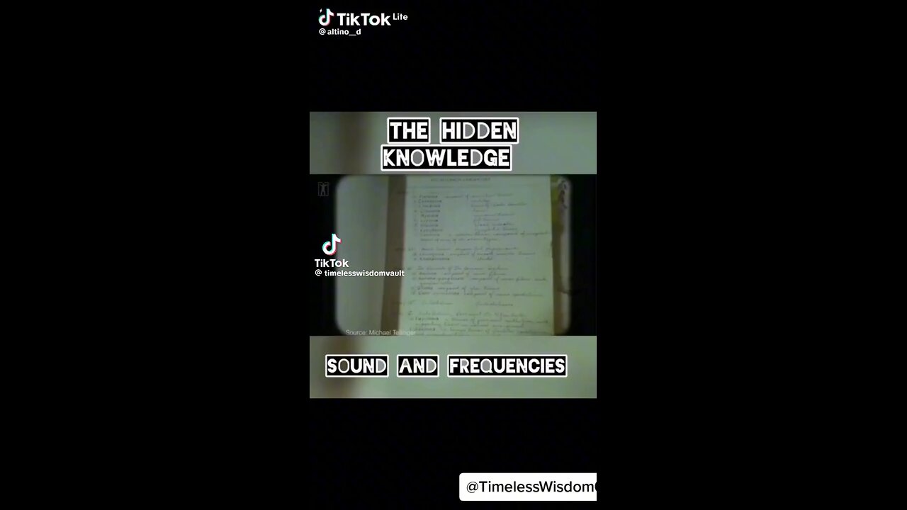 THE HIDDEN KNOWLEDGE - SOUND AND FREQUENCIES - PART 2