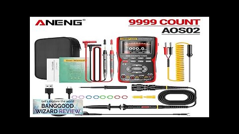 ANENG AOS02 9999 Counts Digital Professional Oscilloscope Multimeter 48M/S 10MHZ PC Waveform Review