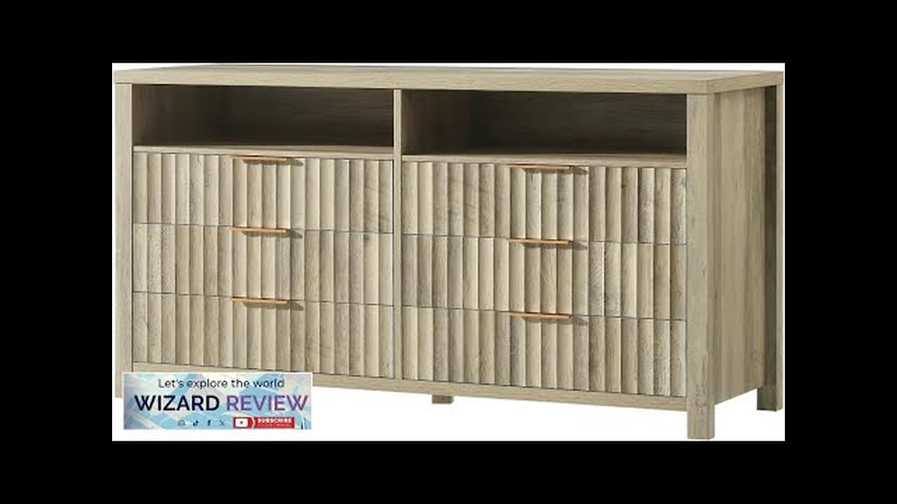 Oxford Fluted 6 Drawer Dresser for Bedroom Wide Modern Wooden Chest Review