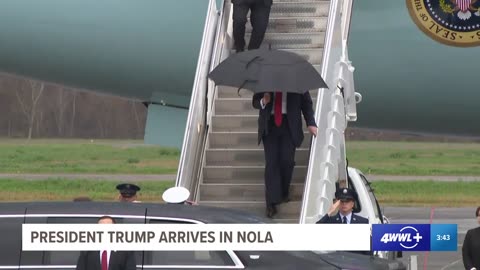 President Donald Trump Arrives in New Orleans to Attend Super Bowl