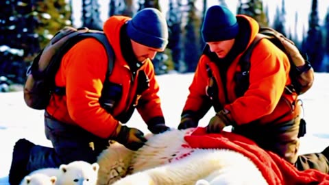 "Guardians of the Arctic: The Polar Bear's Protective Instincts"