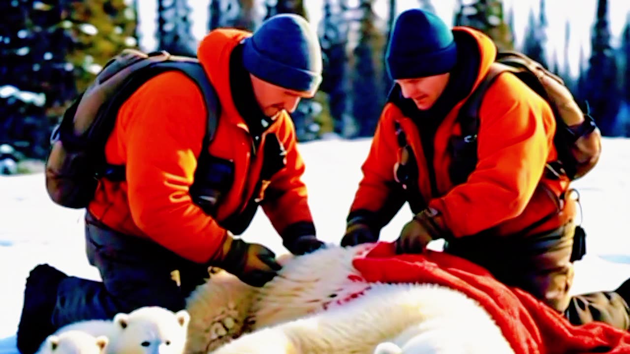 "Guardians of the Arctic: The Polar Bear's Protective Instincts"