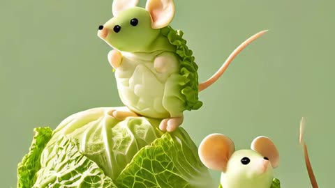 Cabbage animals dancing, three series, cute, adorable