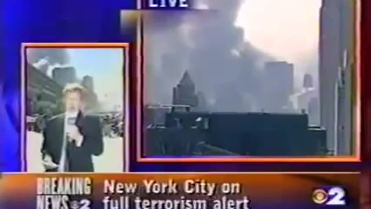 911 WCBS Reporter John Slattery 8 Blocks North After Collapses 1120am