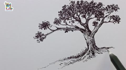 How to draw a Swing from a Tree with Ball Pen || Art with Pen