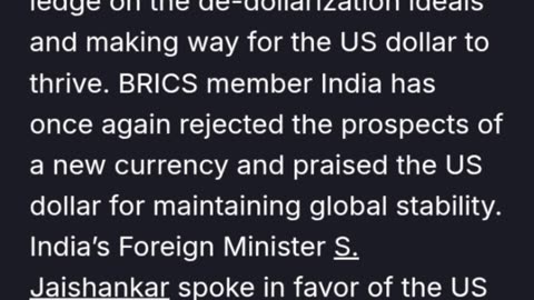 🇮🇳 INDIA ONCE AGAIN REJECTED THE PROSPECTS OF A NEW CURRENCY - Source: Twitter/MEAgov