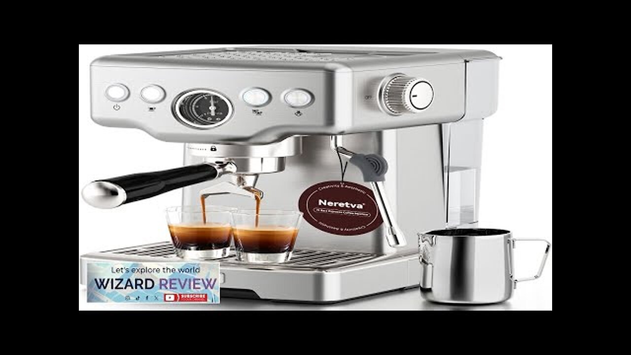 Neretva 1.8 Liters Espresso Machine Coffee Machine 1450W Cappuccino Latte Review